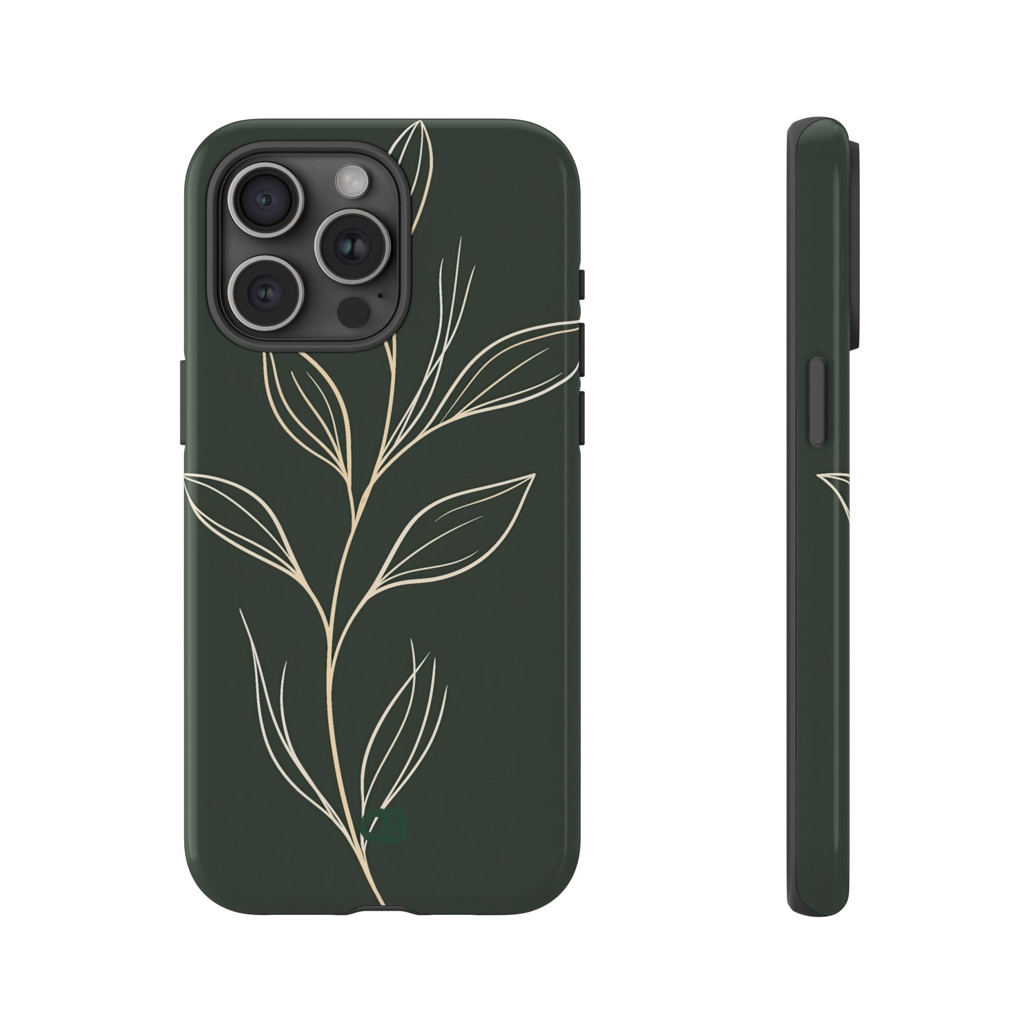 Green Tough Phone Case for iPhone - Deep Moss Willow