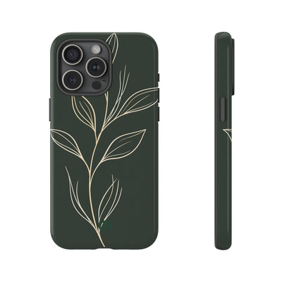 Green Tough Phone Case for iPhone - Deep Moss Willow