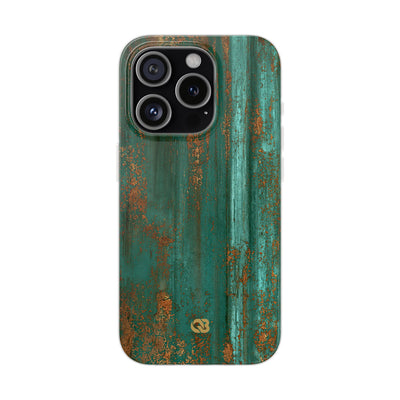 Teal Lite Phone Case for iPhone - Verdigris Copper Siding