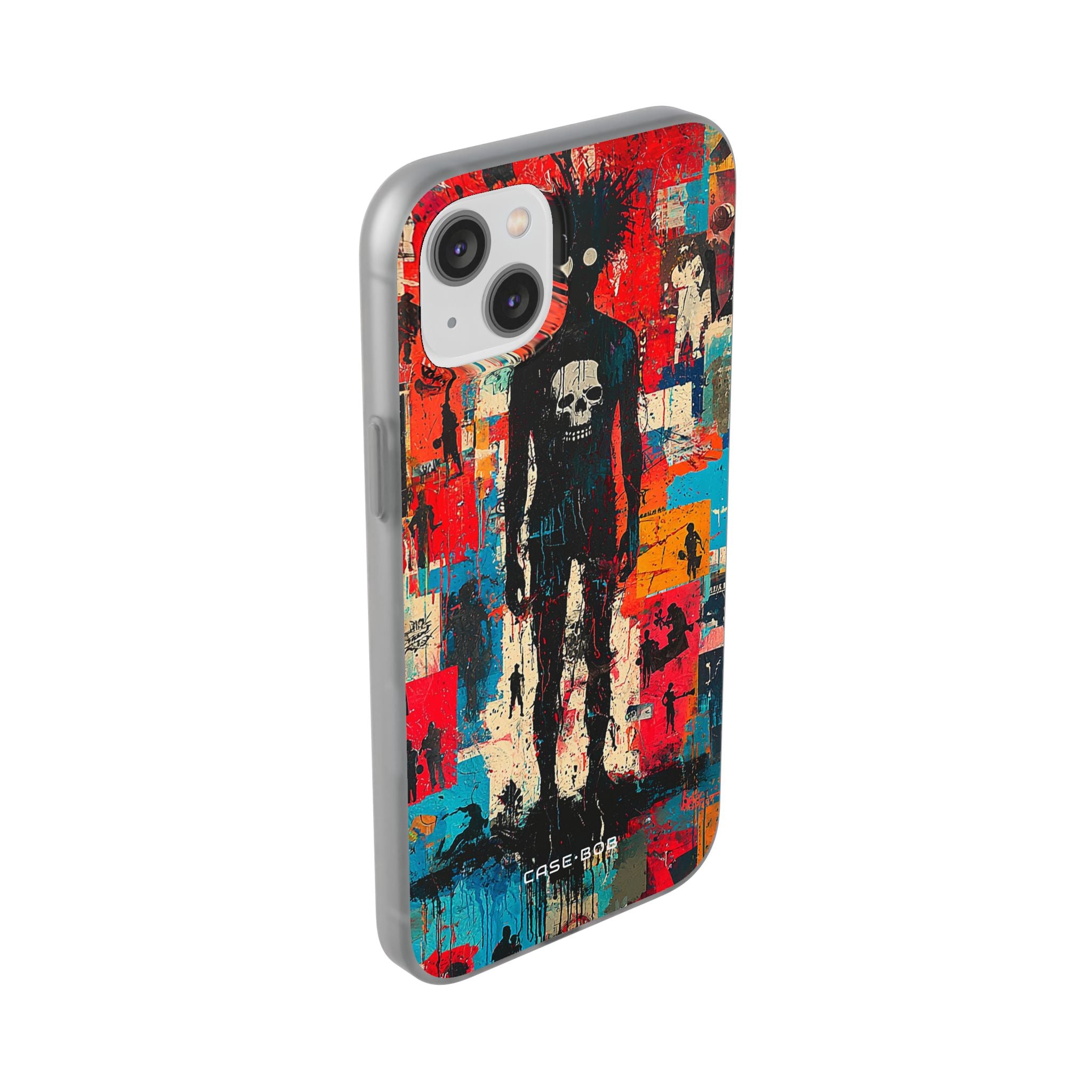Spiky Skull Silhouette iPhone 14 Plus Case - Soft