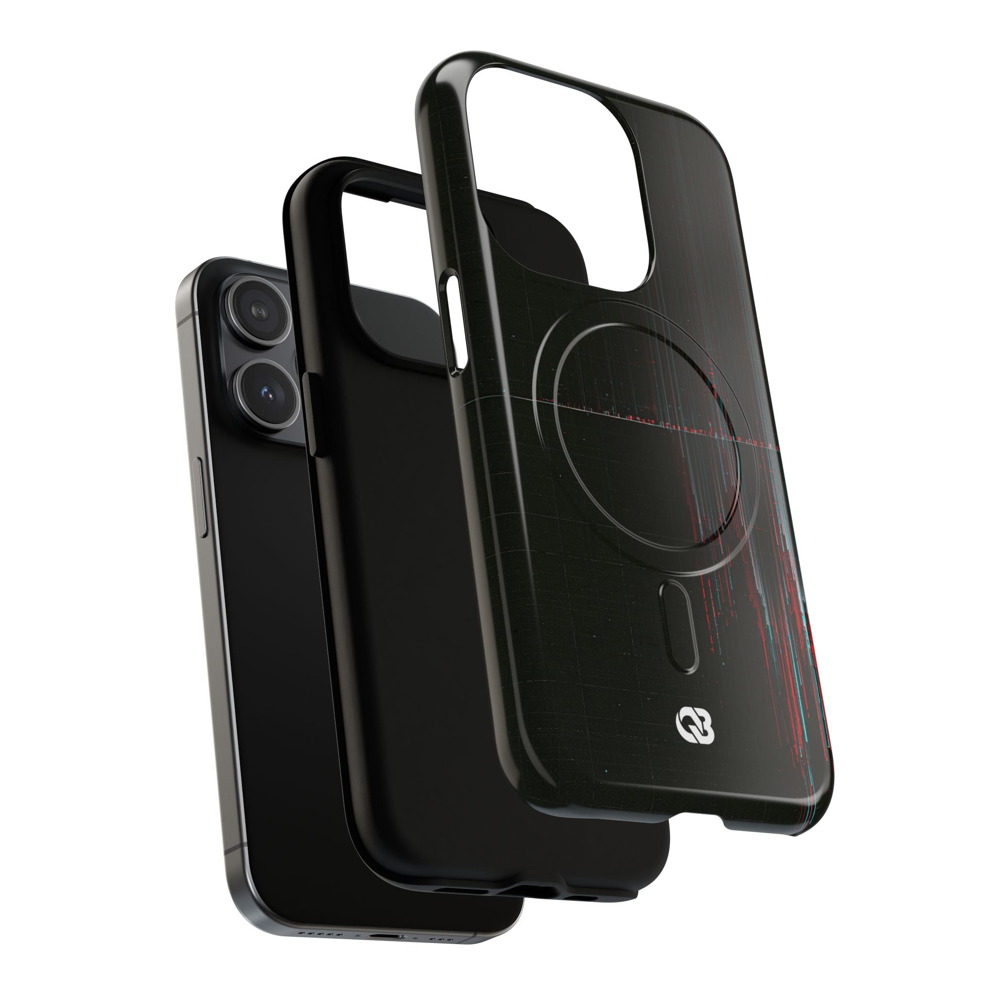 Black Tough 2.0 Magsafe Phone Case for iPhone - Corrupted Data Stream
