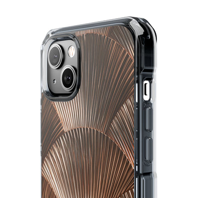Rose Gilded Fan · Clear Impact Magnetic Phone Case for iPhone · Gold