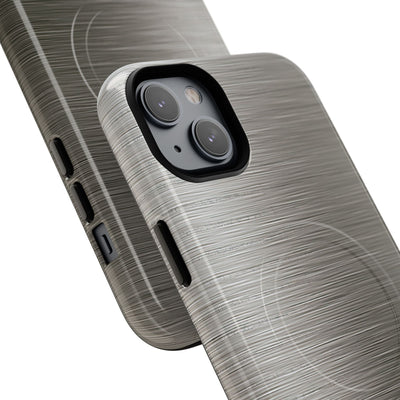 Grey Tough 2.0 Magsafe Phone Case for iPhone - Brushed Industrial Steel
