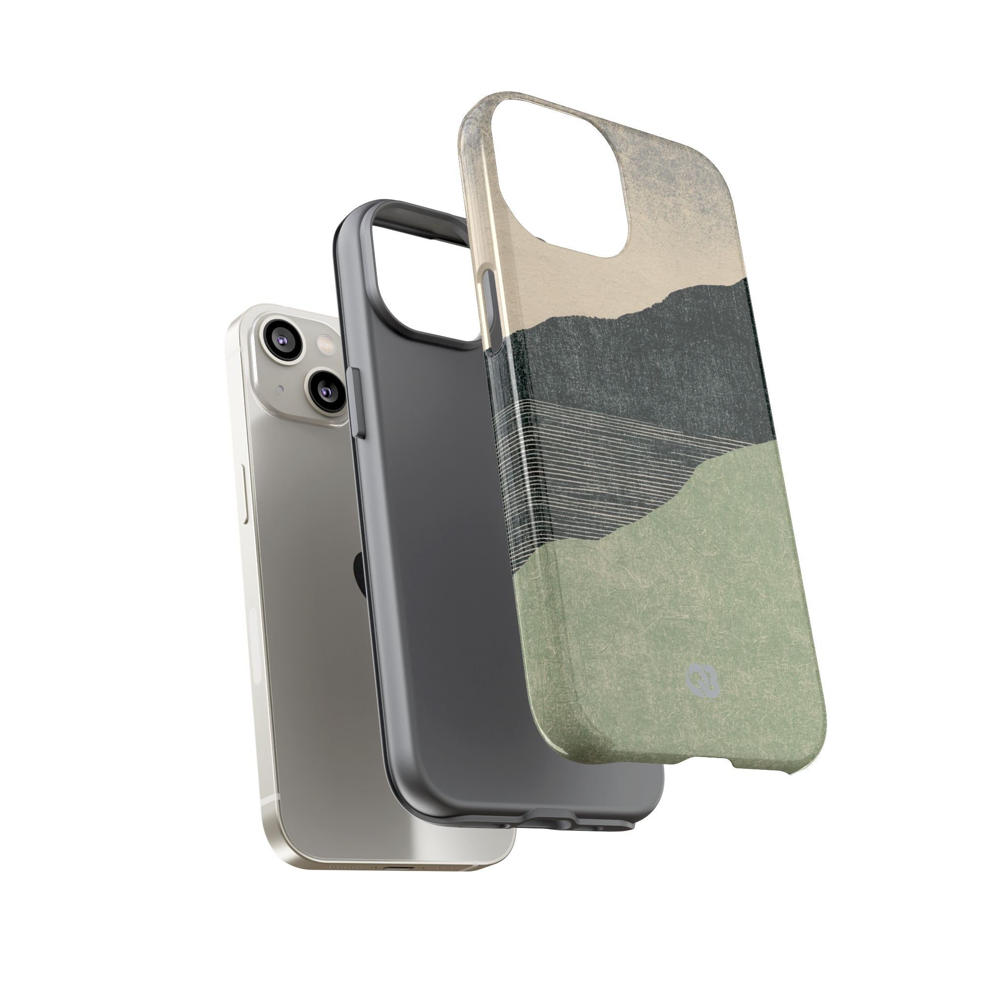 Green Tough Phone Case for iPhone - Moss Ridge Grain
