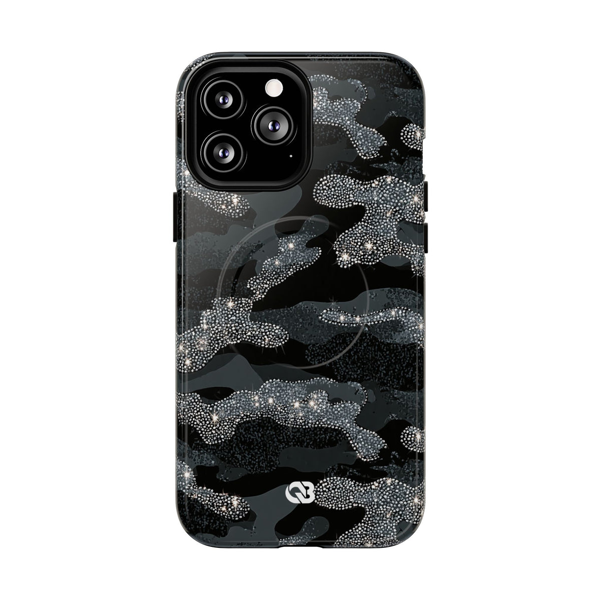 Glitter Shadow Camo · Tough 2.0 Magnetic Phone Case for iPhone · Black