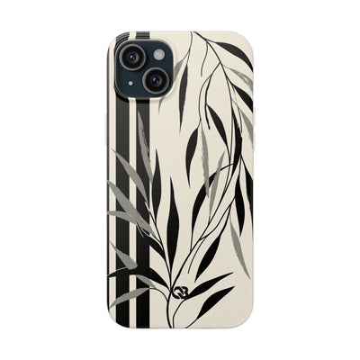 Beige Lite Phone Case for iPhone - Soot Leaf Sketch