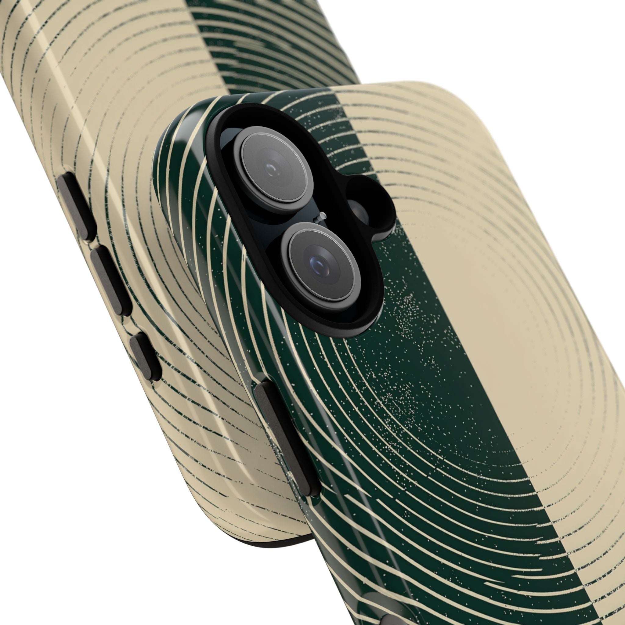 Green Tough Phone Case for iPhone - Evergreen Split Grain