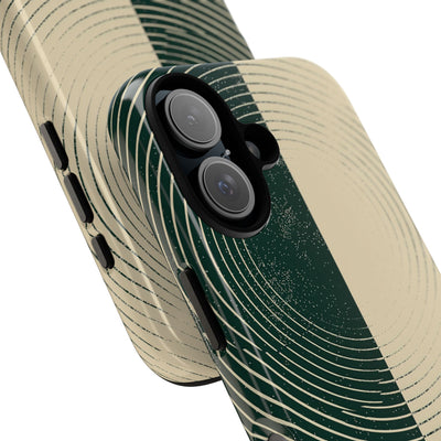 Green Tough Phone Case for iPhone - Evergreen Split Grain