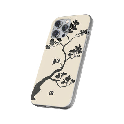 Beige Lite Phone Case for iPhone - Obsidian Bonsai Silhouette