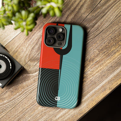 Teal Tough Phone Case for iPhone - Sonic Static Split