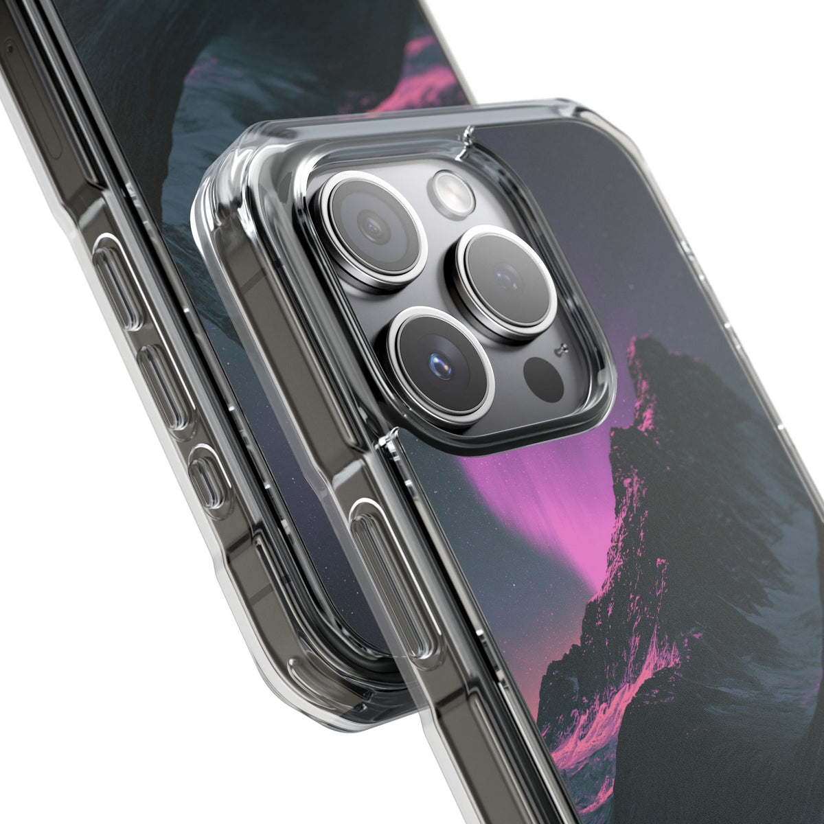Arctic Aurora Summit · Clear Impact Magnetic Phone Case for iPhone · Black