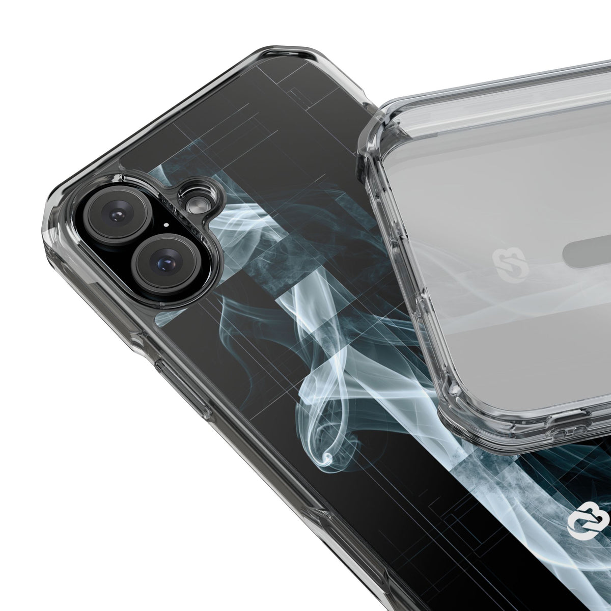 Fractured Smoke · Clear Impact Magnetic Phone Case for iPhone · Black