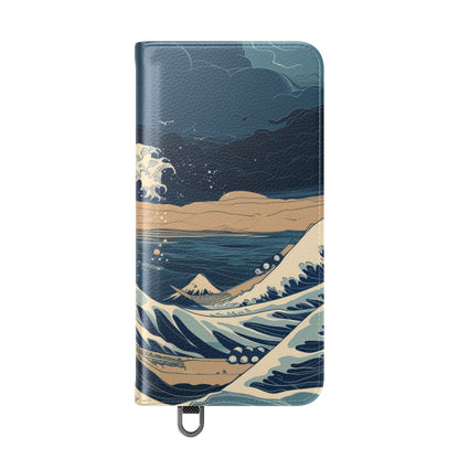 Cresting Navy Wave - Samsung S25 Case - Lompakkokotelo