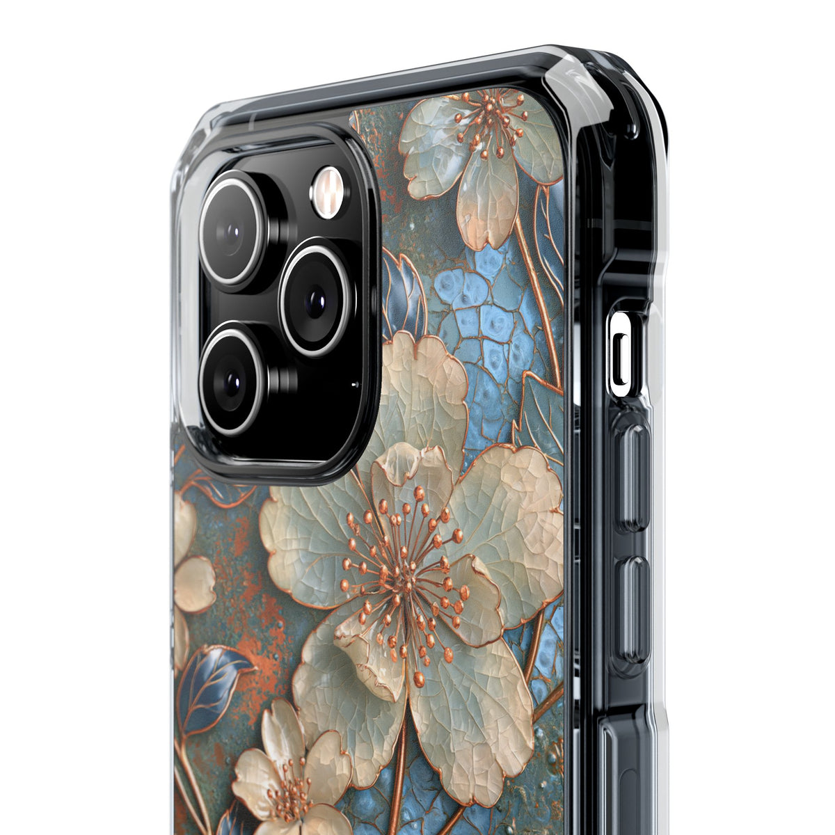Gilded Blossom Reverie · Clear Impact Magnetic Phone Case for iPhone · Teal