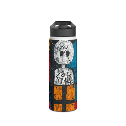 White Orb Graffiti - Stainless Steel Water Bottle