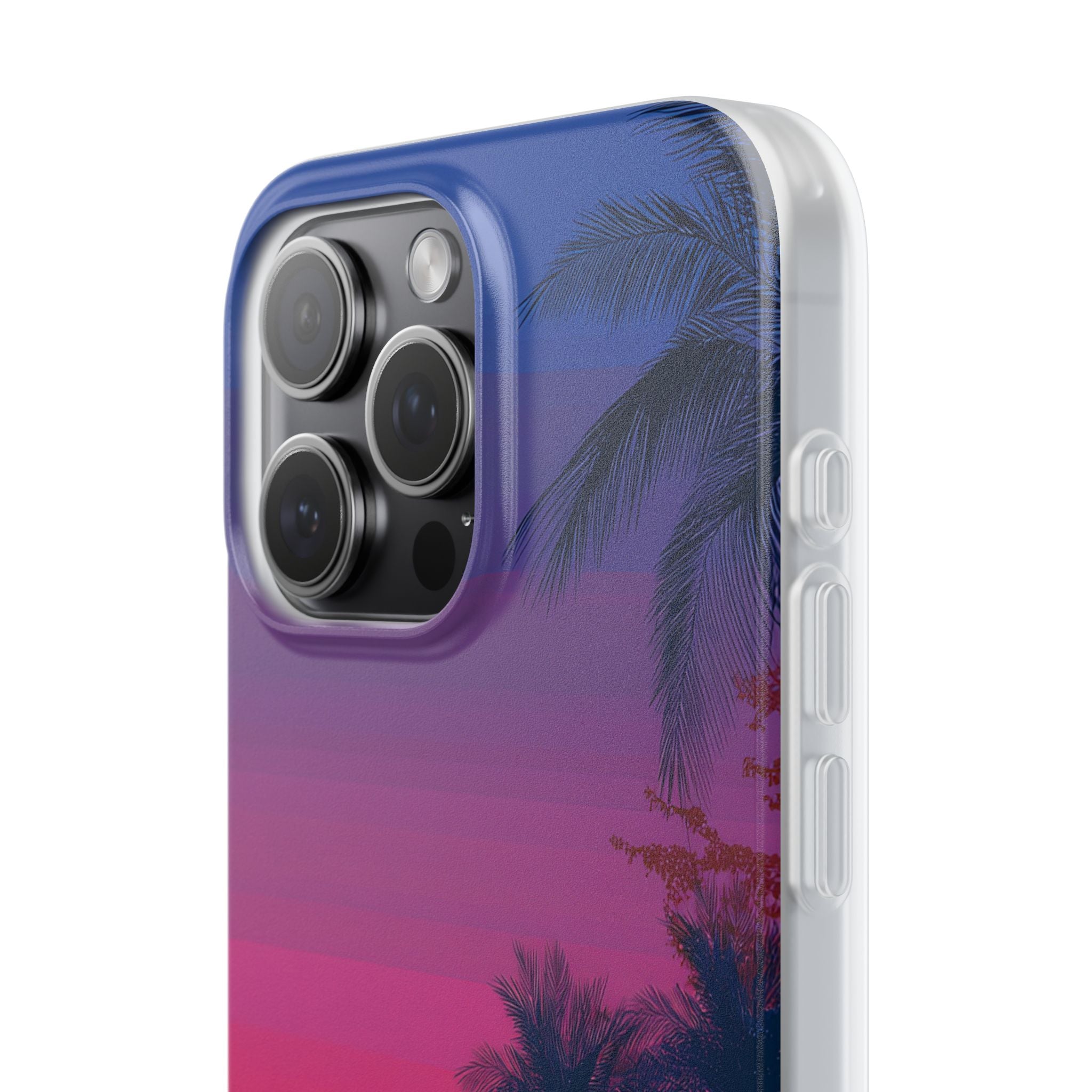 Neon Horizon Palms · Soft Capa para iPhone