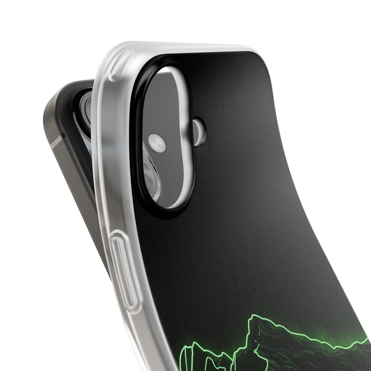 Nordic Mountain Contour · Lite Phone Case for iPhone ·  Black
