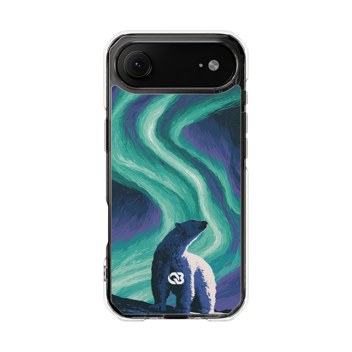 Arctic Aurora Bear · Clear Impact Magnetic Phone Case for iPhone · Teal