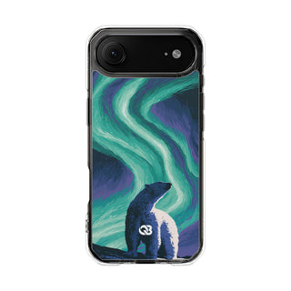 Arctic Aurora Bear · Clear Impact Magnetic Phone Case for iPhone · Teal
