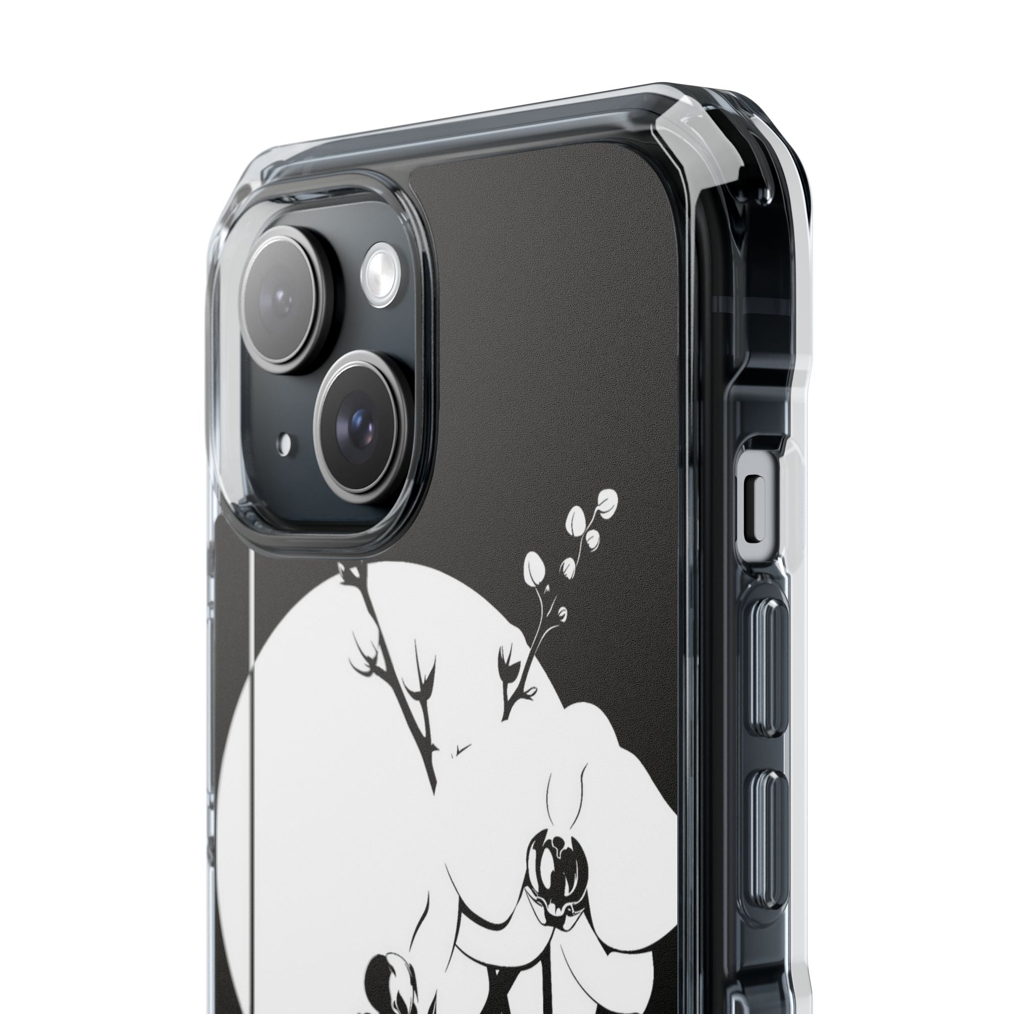 Black Impact MagSafe Phone Case for iPhone - Lunar Orchid Grid