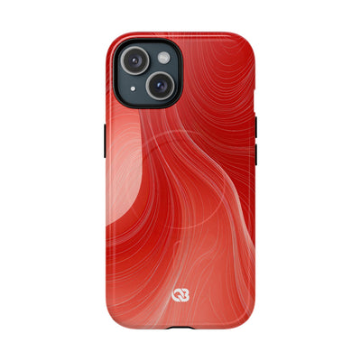 Red Tough 2.0 Magsafe Phone Case for iPhone - Crimson Silk Strands