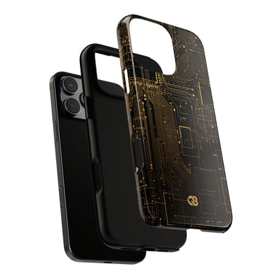 Gold Tough Phone Case for iPhone - Amber Core Mainframe