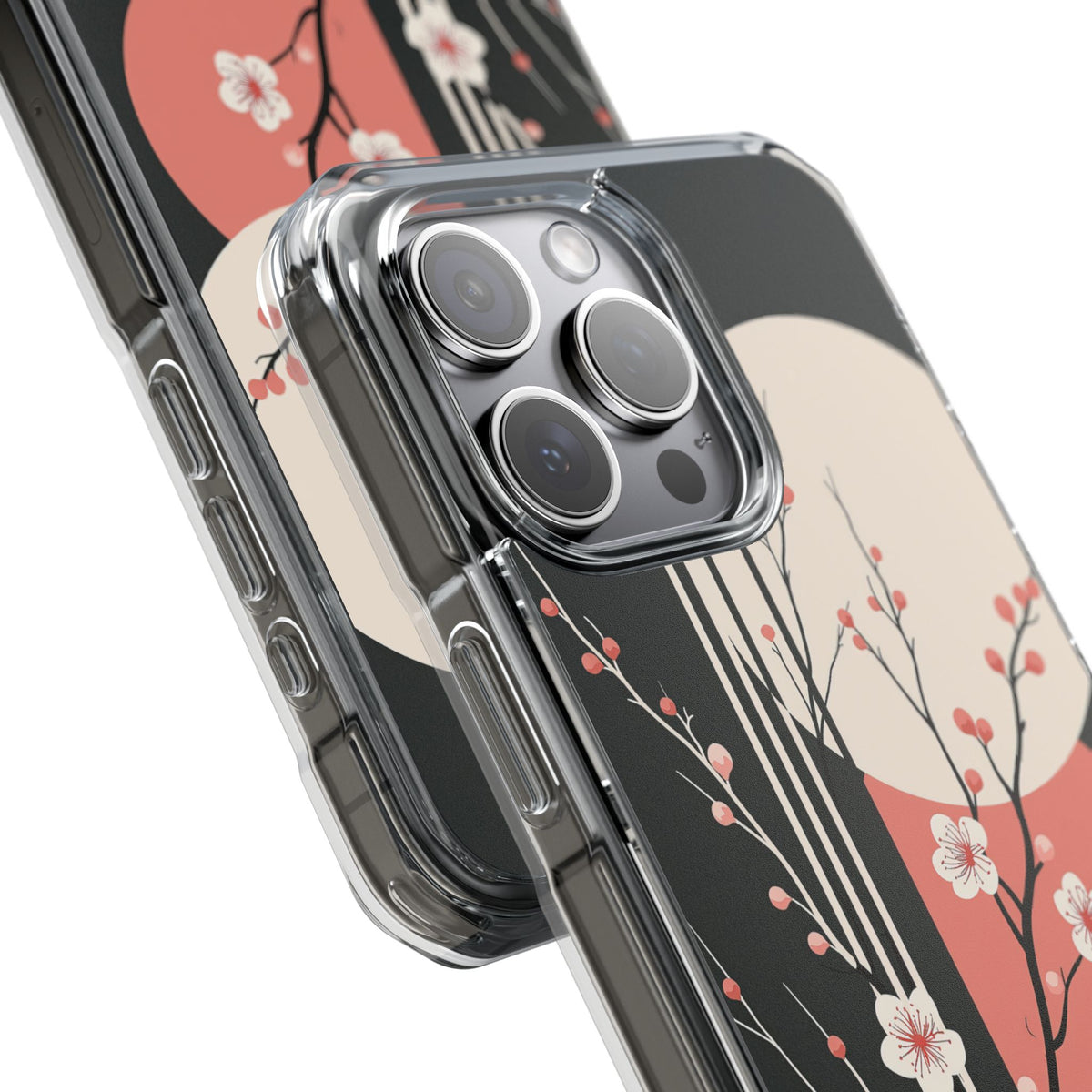 Nocturne Sakura Branch · Clear Impact Magnetic Phone Case for iPhone ·  Black