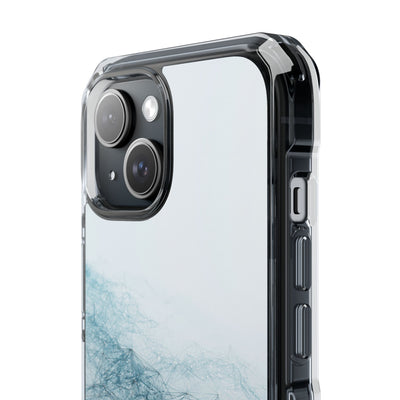 Teal Impact MagSafe Phone Case for iPhone - Cyan Vector Lattice