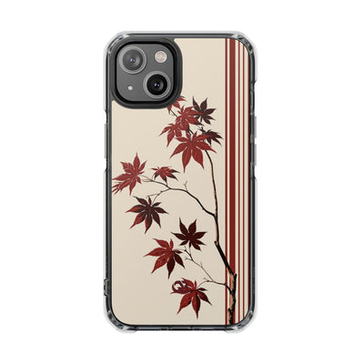 Red Impact MagSafe Phone Case for iPhone - Crimson Momiji Stripe