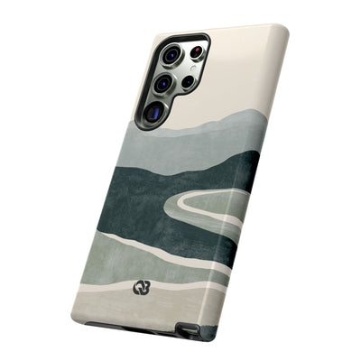Green Tough Phone Case for Samsung - Misty Sage Valley