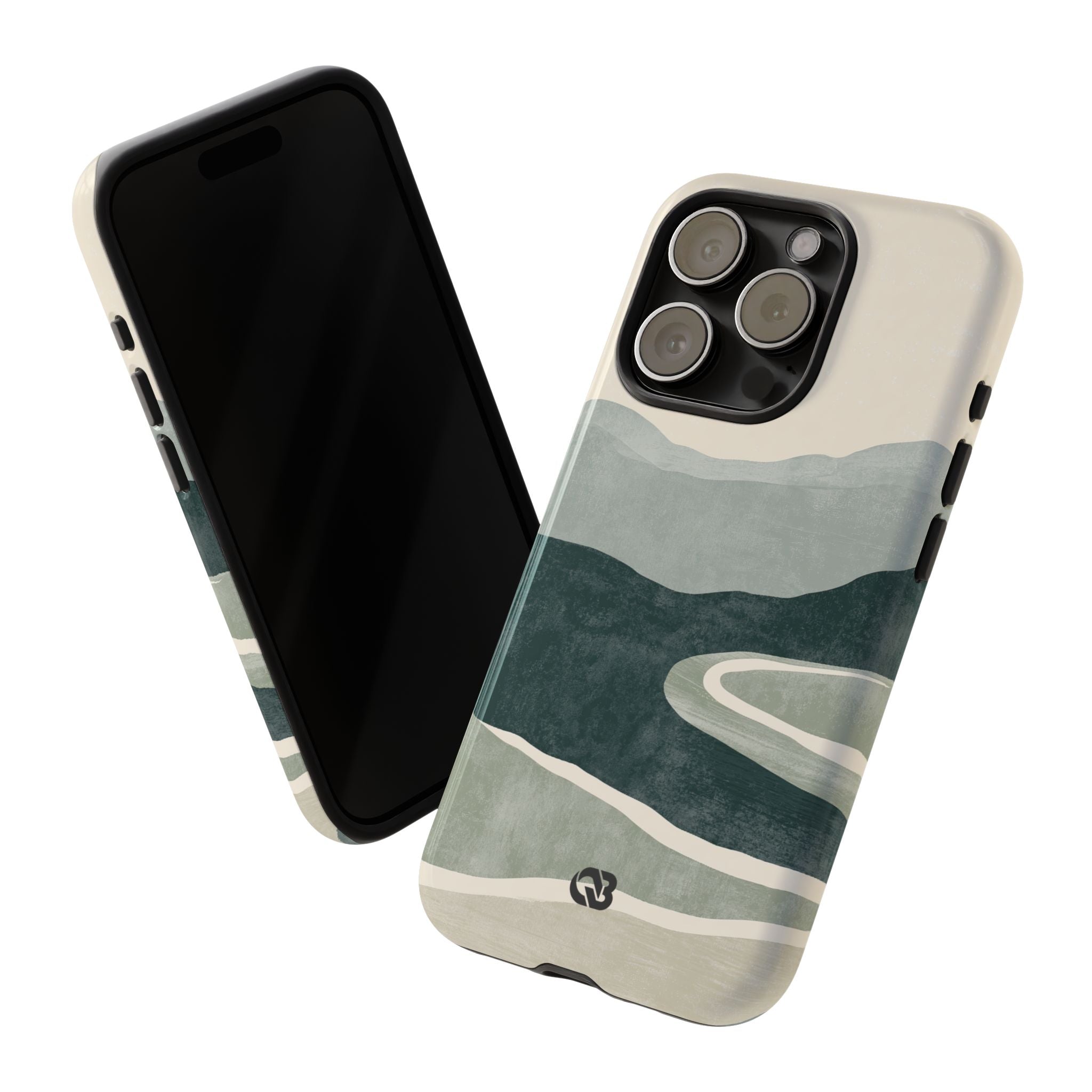 Green Tough Phone Case for iPhone - Misty Sage Valley