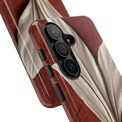Carved Ivory Plume · Tough Phone Case for Samsung · Red