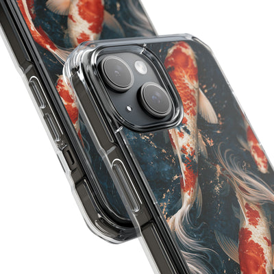 Imperial Nishikigoi · Clear Impact Magnetic Phone Case for iPhone ·  Blue