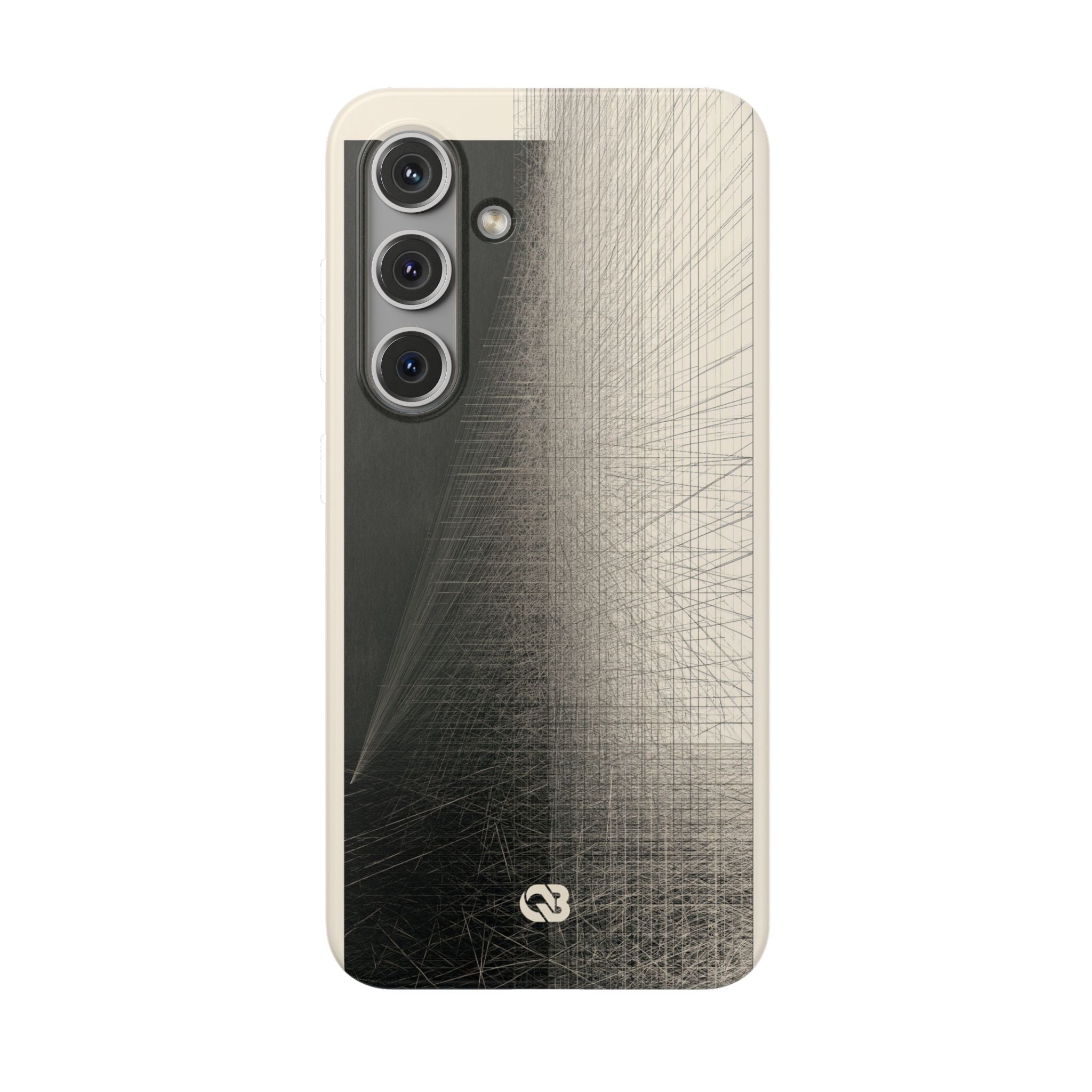 Beige Lite Phone Case for Samsung - Brutalist Graphite Grid