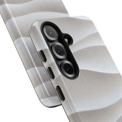 White Tough Phone Case for Samsung - Arctic Flow Ridges
