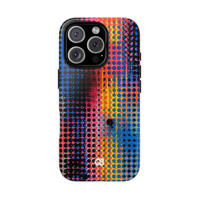 Chromatic Halftone Grid · Tough Phone Case for iPhone · Blue