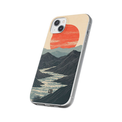 Beige Lite Phone Case for iPhone - Crimson Ridge Flow