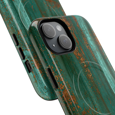 Teal Tough 2.0 Magsafe Phone Case for iPhone - Verdigris Copper Siding