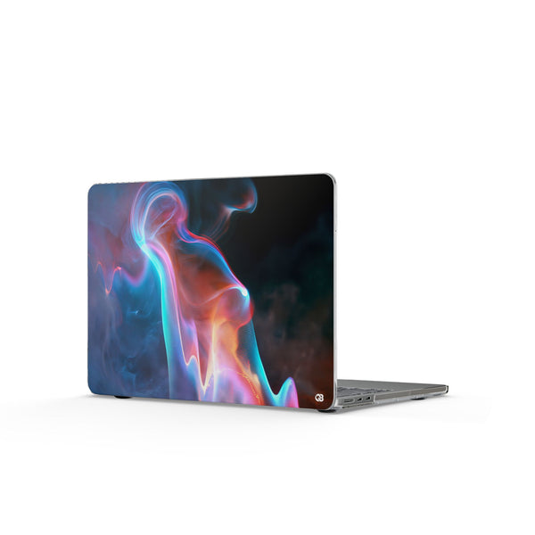 Neon Waveform · Clear Hard Case for MacBook · Black