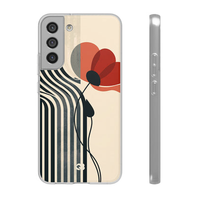 Beige Lite Phone Case for Samsung - Crimson Line Bloom