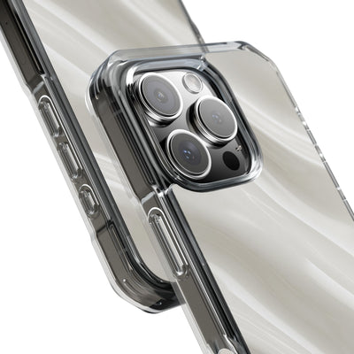 White Impact MagSafe Phone Case for iPhone - Polished Ivory Wave