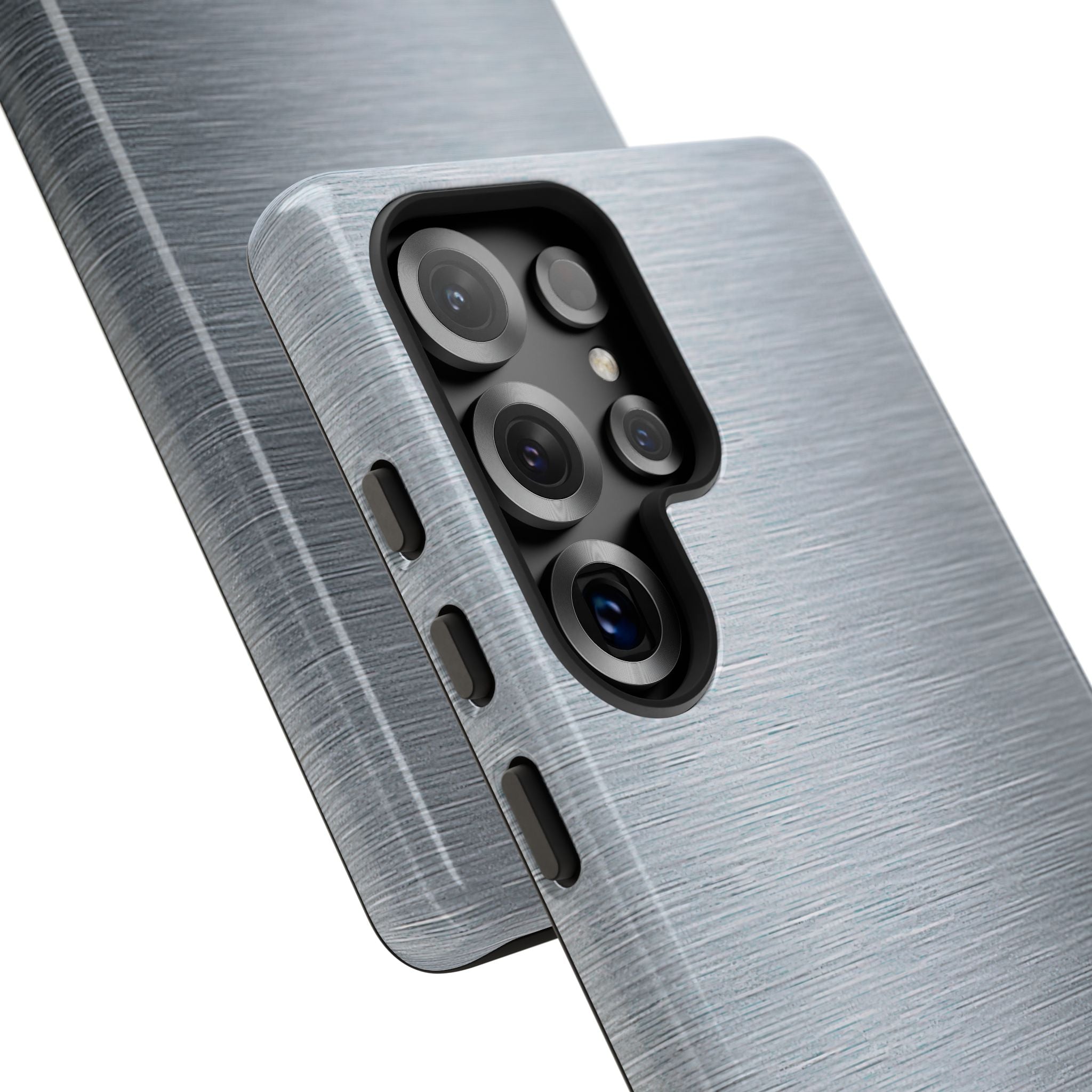 Silver Tough Phone Case for Samsung - Satin Chrome Grain