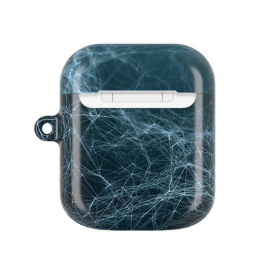 Cyan Lattice Grid · Hard Case for AirPods & AirPods Pro · Teal