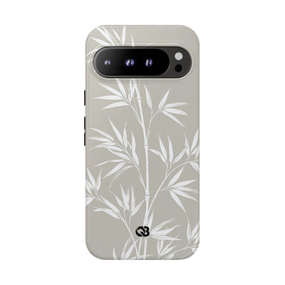 Beige Tough Phone Case for Google Pixel - Sandstone Bamboo Stalks