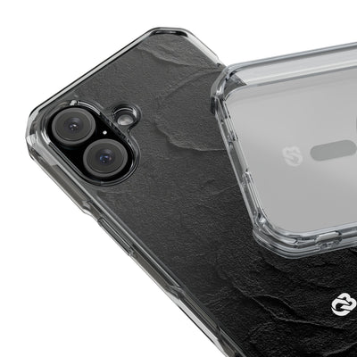Obsidian Stucco Relief · Clear Impact Magnetic Phone Case for iPhone ·  Black