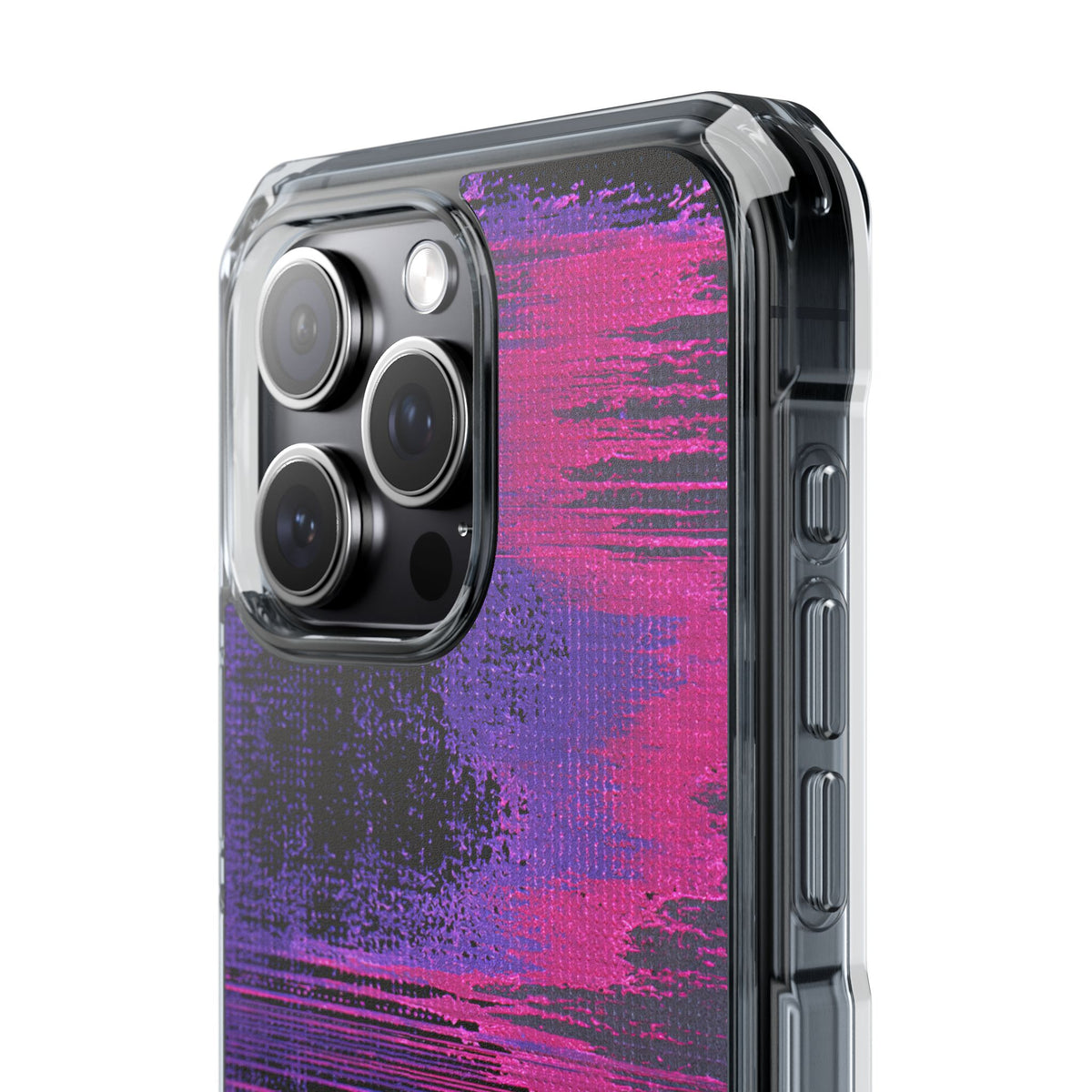Neon Signal Shift · Clear Impact Magnetic Phone Case for iPhone · Purple