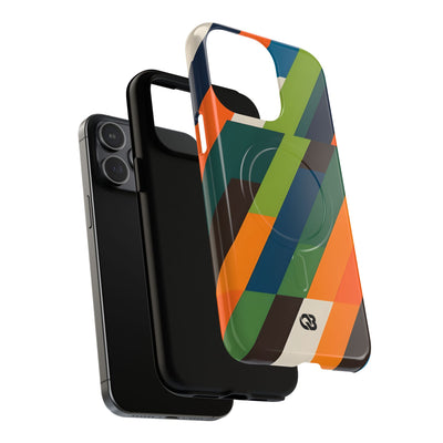 Angled Retro Mosaic · Tough+ Phone Case for iPhone · Magsafe