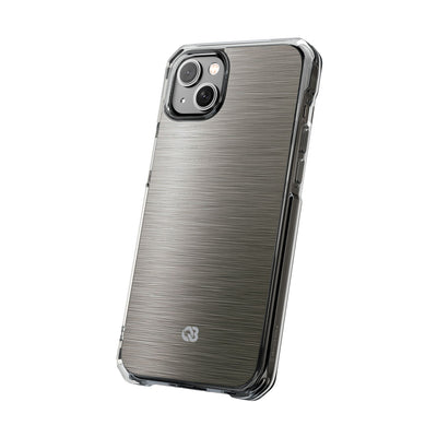 Grey Impact MagSafe Phone Case for iPhone - Brushed Industrial Steel
