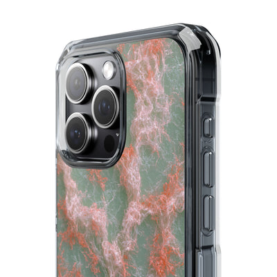 Coral Pixel Matrix · Clear Impact Magnetic Phone Case for iPhone · Green