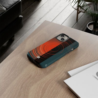 Teal Tough Phone Case for iPhone - Burnt Slate Radial